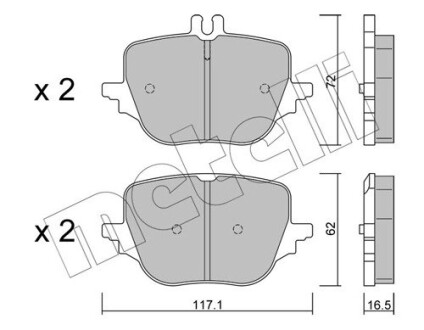 Комплект гальмівних колодок (дискових) METELLI 22-1313-0