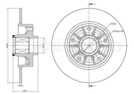 Диск тормоз Зад METELLI 23-1241