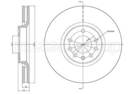 Тормозной диск METELLI 23-1353C