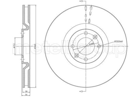 Тормозной диск METELLI 23-1483C