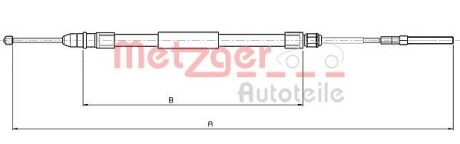 Трос, стояночная тормозная система METZGER 10.4136