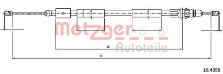 Трос, стояночная тормозная система METZGER 10.4658