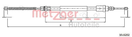 Трос, стояночная тормозная система METZGER 10.6202 (фото 1)