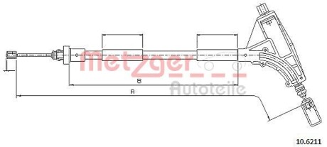 Трос, стояночная тормозная система METZGER 10.6211 (фото 1)