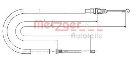 Трос, стояночная тормозная система METZGER 10.6224 (фото 1)