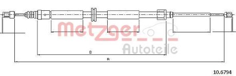 Трос, стояночная тормозная система METZGER 10.6794 (фото 1)