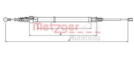 Трос, стояночная тормозная система METZGER 10.7139 (фото 1)