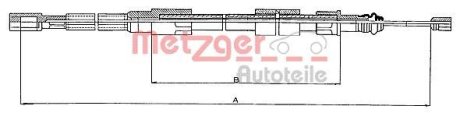 Трос, стояночная тормозная система METZGER 10.720 (фото 1)