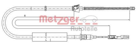 Трос, стояночная тормозная система METZGER 10.7507 (фото 1)