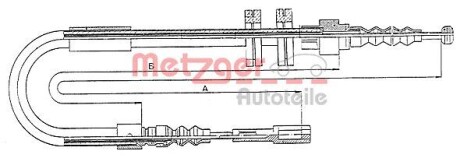 Трос, стояночная тормозная система METZGER 10.7582