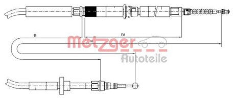 Трос, стояночная тормозная система METZGER 10.7589