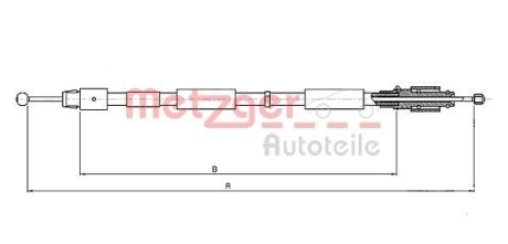 Трос, стояночная тормозная система METZGER 10.7634 (фото 1)