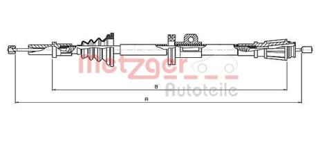 Трос, стояночная тормозная система METZGER 10.8061 (фото 1)