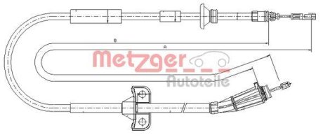 Трос, стояночная тормозная система METZGER 10.8065 (фото 1)