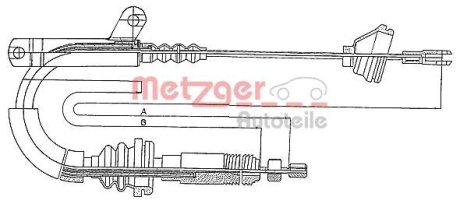 Трос, стояночная тормозная система METZGER 10.817 (фото 1)
