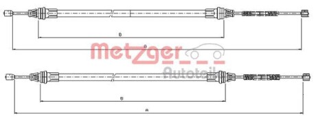 Трос, стояночная тормозная система METZGER 10.9336