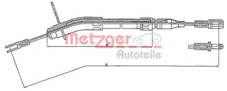 Трос, стояночная тормозная система METZGER 10.935