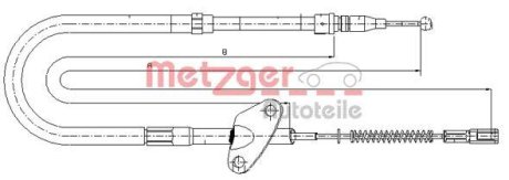 Трос, стояночная тормозная система METZGER 10.9872