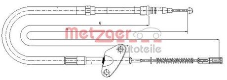 Трос, стояночная тормозная система METZGER 10.9872