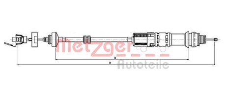 Трос, управление сцеплением METZGER 11.2199