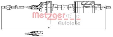 Трос, управление сцеплением METZGER 11.2553