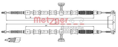 Трос, стояночная тормозная система METZGER 11.5945 (фото 1)