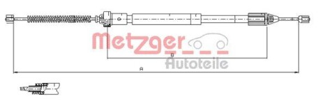 Трос, стояночная тормозная система METZGER 11.6597