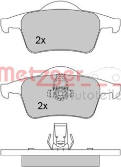 Колодки гальмівні дискові, комплект METZGER 1170011