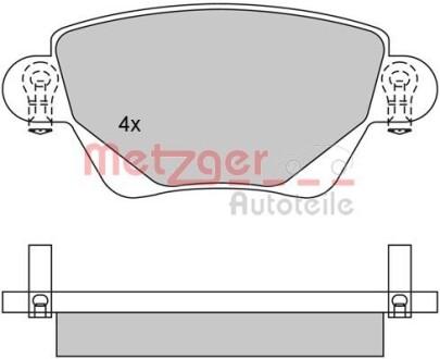 Колодки гальмівні дискові, комплект METZGER 1170096