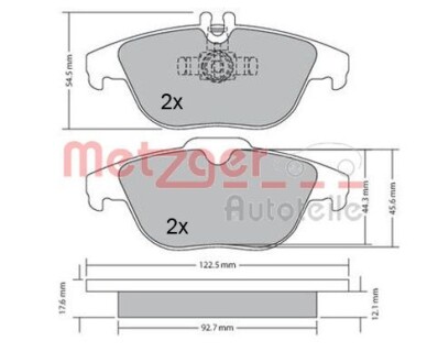 Колодки гальмівні дискові, комплект METZGER 1170132