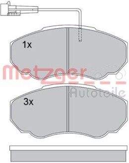 Колодки гальмівні дискові, комплект METZGER 1170227