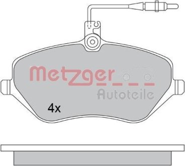 Колодки гальмівні дискові, комплект METZGER 1170346 (фото 1)