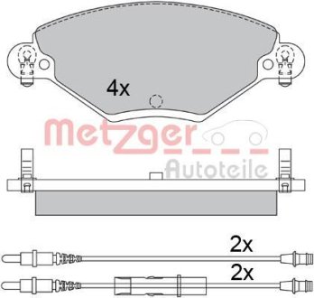 Колодки гальмівні дискові, комплект METZGER 1170419