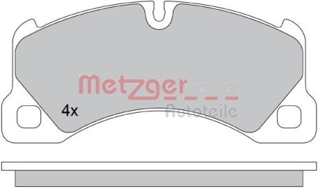 Колодки гальмівні дискові, комплект METZGER 1170445