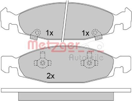Колодки гальмівні дискові, комплект METZGER 1170631 (фото 1)