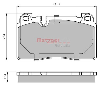 Колодки гальмівні дискові, комплект METZGER 1170789