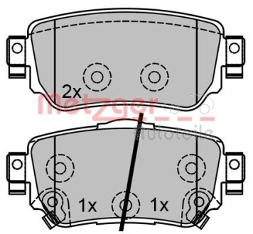 Колодки гальмівні дискові, комплект METZGER 1170802