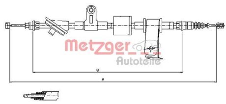 Трос, стояночная тормозная система METZGER 12.0101 (фото 1)