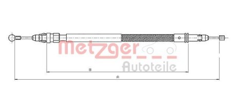 Трос, стояночная тормозная система METZGER 12.0744 (фото 1)