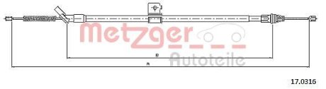 Трос, стояночная тормозная система METZGER 17.0316