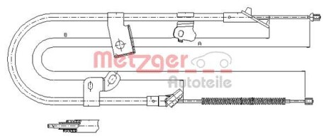 Трос, стояночная тормозная система METZGER 17.1079 (фото 1)