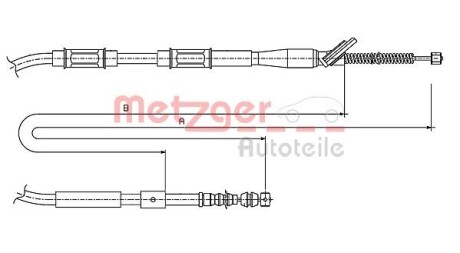 Трос, стояночная тормозная система METZGER 17.1445 (фото 1)