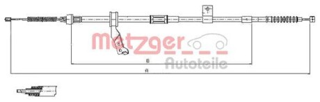 Трос ручного гальма METZGER 17.1483