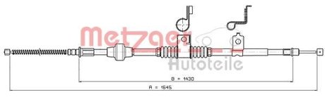 Трос, стояночная тормозная система METZGER 172294