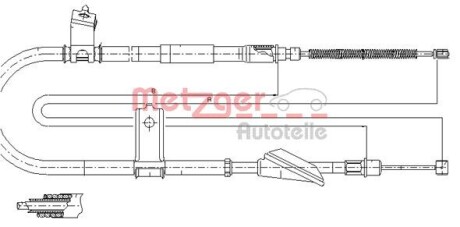 Трос, стояночная тормозная система METZGER 17.2515 (фото 1)