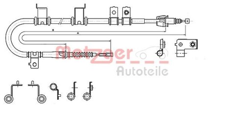 Трос, стояночная тормозная система METZGER 17.2575