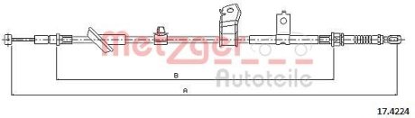 Трос, стояночная тормозная система METZGER 17.4224 (фото 1)