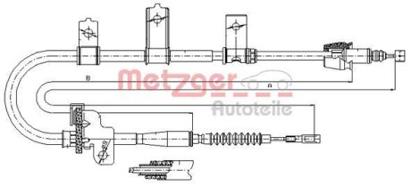 Трос, стояночная тормозная система METZGER 17.6021