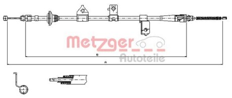 Трос, стояночная тормозная система METZGER 17.6027 (фото 1)