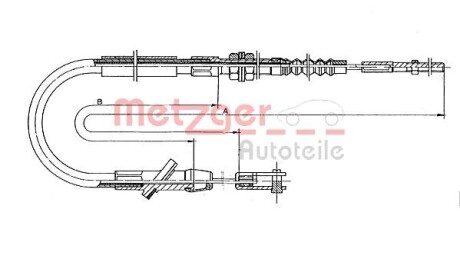 Трос, управление сцеплением METZGER 18.601